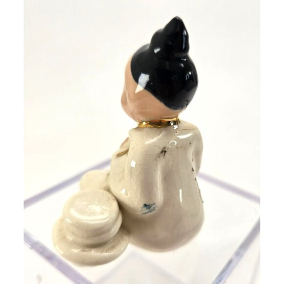 Vintage Seated Oriental Ceramic Figurines Set With Coin Pouch Motif je223 - Picture 4 of 10